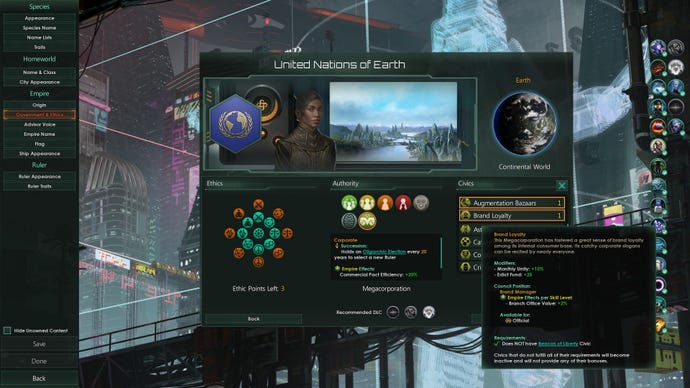 A lovely menu screen in Stellaris The Machine Age